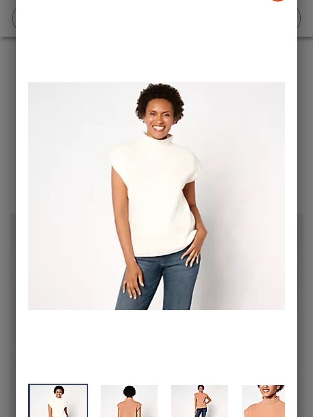 Me by Jennie Garth Sleeveless Turtleneck Knit Top - Cream